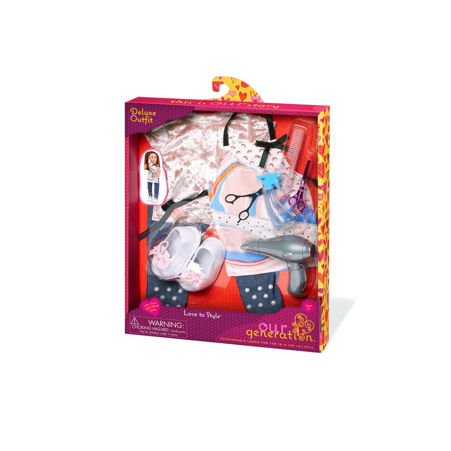 Stylist Apron & Hairdressing Outfit for 18-inch Dolls