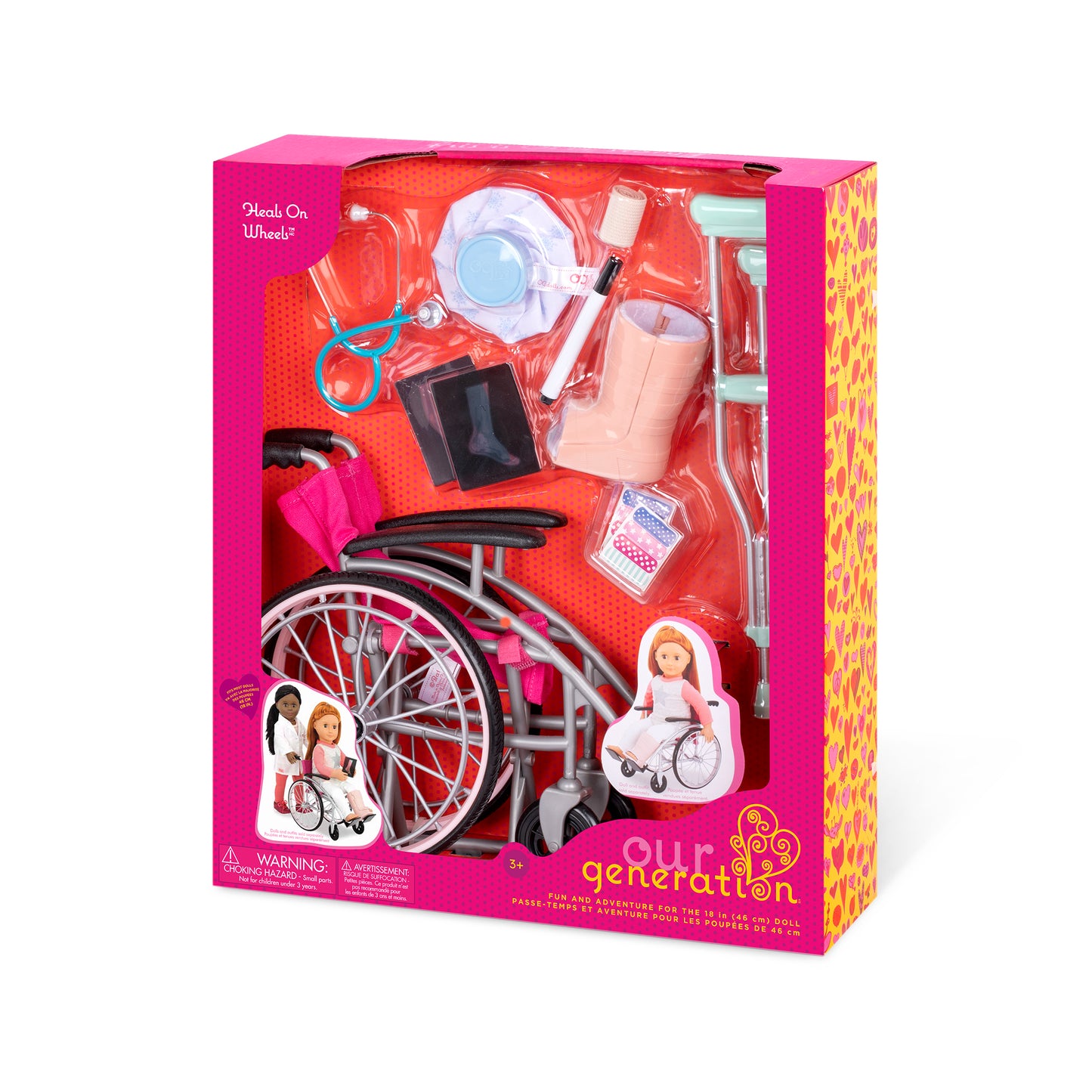 Wheelchair Accessory Set for 18-inch Dolls