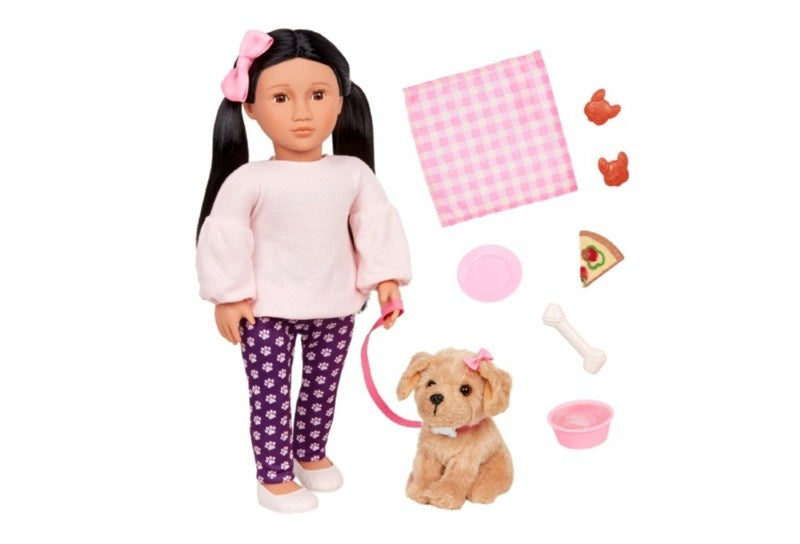 OG DOLL & PET JIN BRUNETE W/CHARM