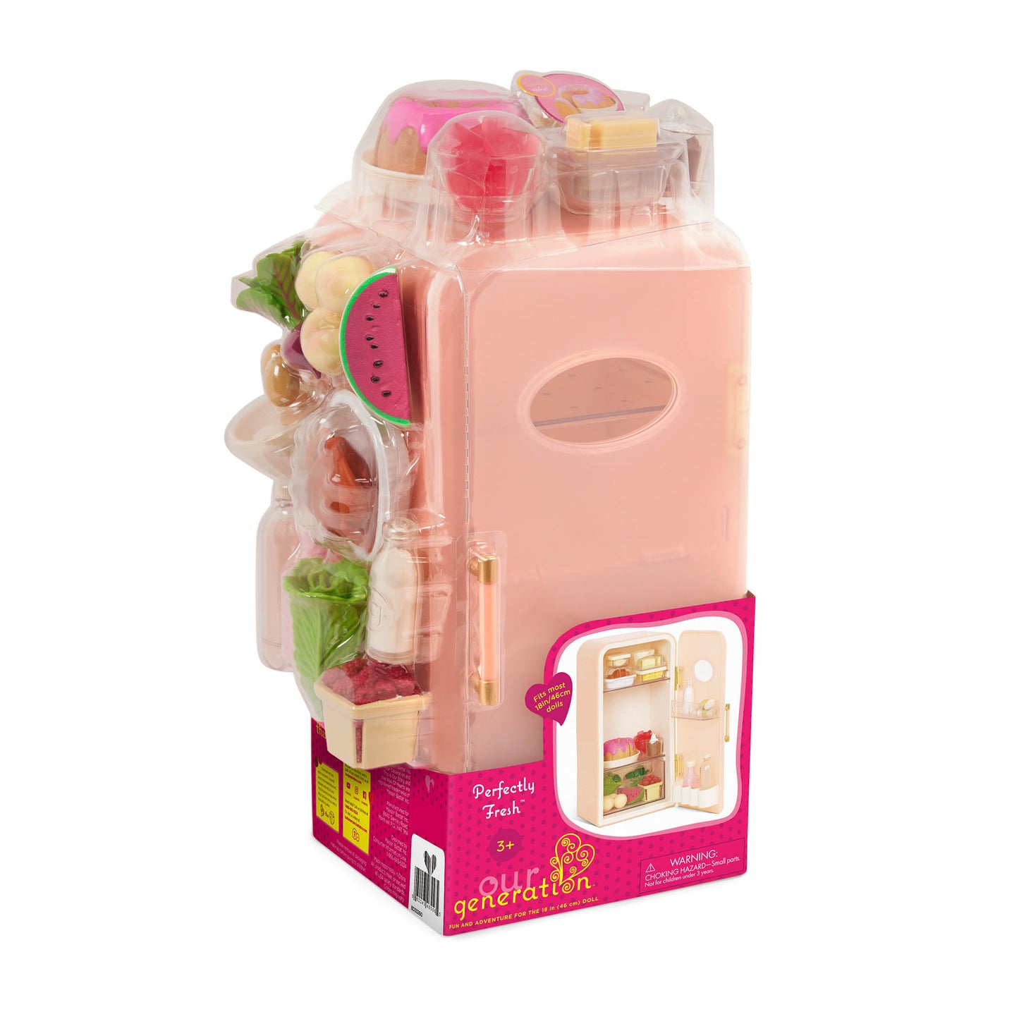 18-inch Doll Mini Fridge & Play Food Set