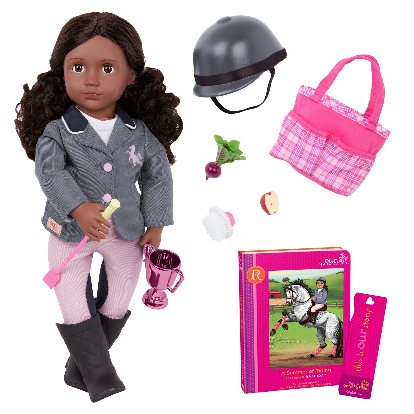 OG DELUXE DOLL W/ BOOK RASHIDA 18INCH BLK HAIR