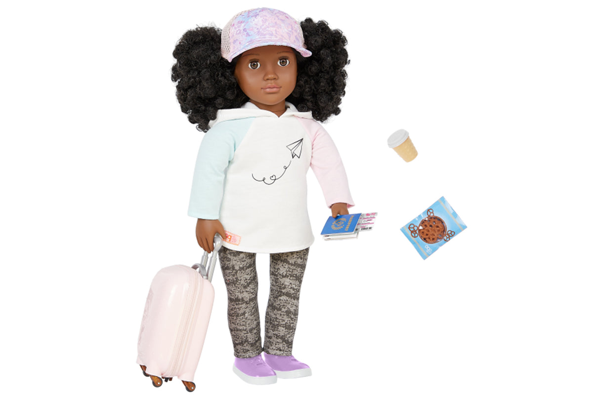 OG DOLL W/SUITCASE TYANNA 18INCH BLONDE