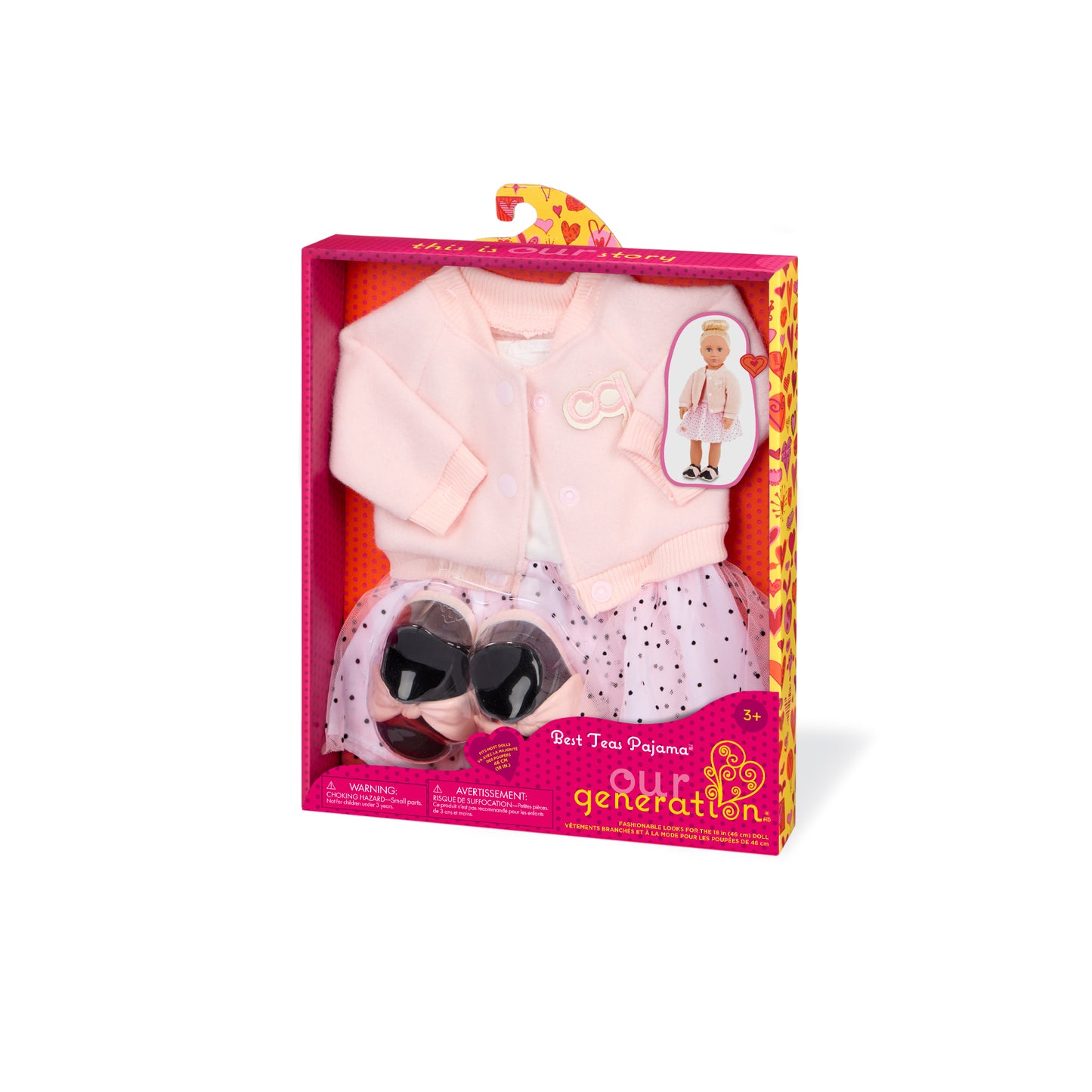 Pink Varsity Jacket & Dress Outfit for 18" Dolls