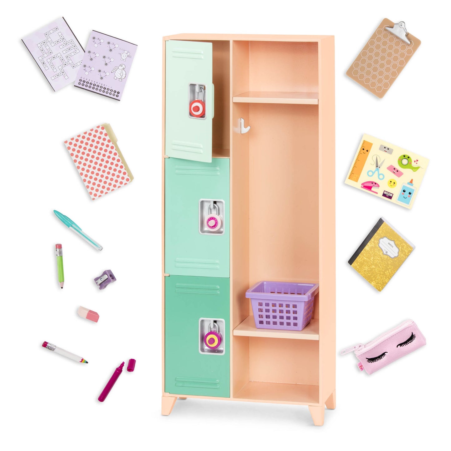 School Locker Set for 18-inch Dolls