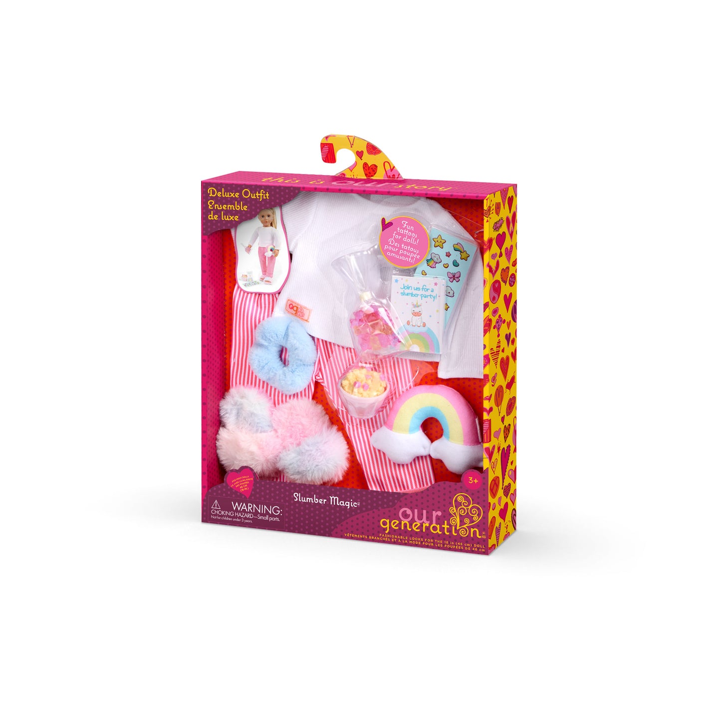 Deluxe Pajama Outfit w/ Rainbow Pillow