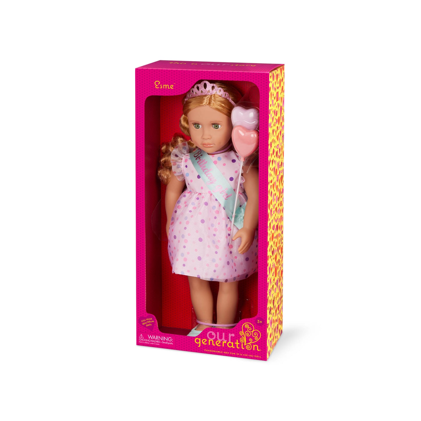 18-inch Doll with Birthday Party Dress