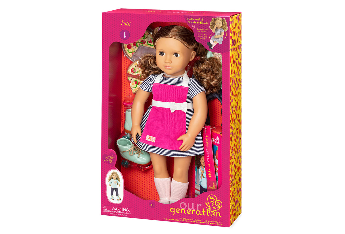 OG DELUXE DOLL W/BOOK ISA 18INCH BROWN HAIR