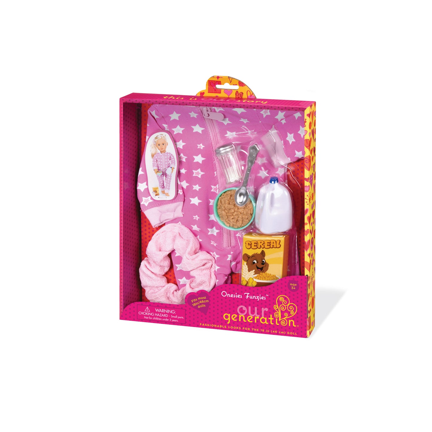 Onesie Pajama Outfit for 18-inch Dolls