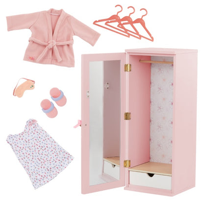WOODEN WARDROBE W/ACC - OG FASHION CLOSET