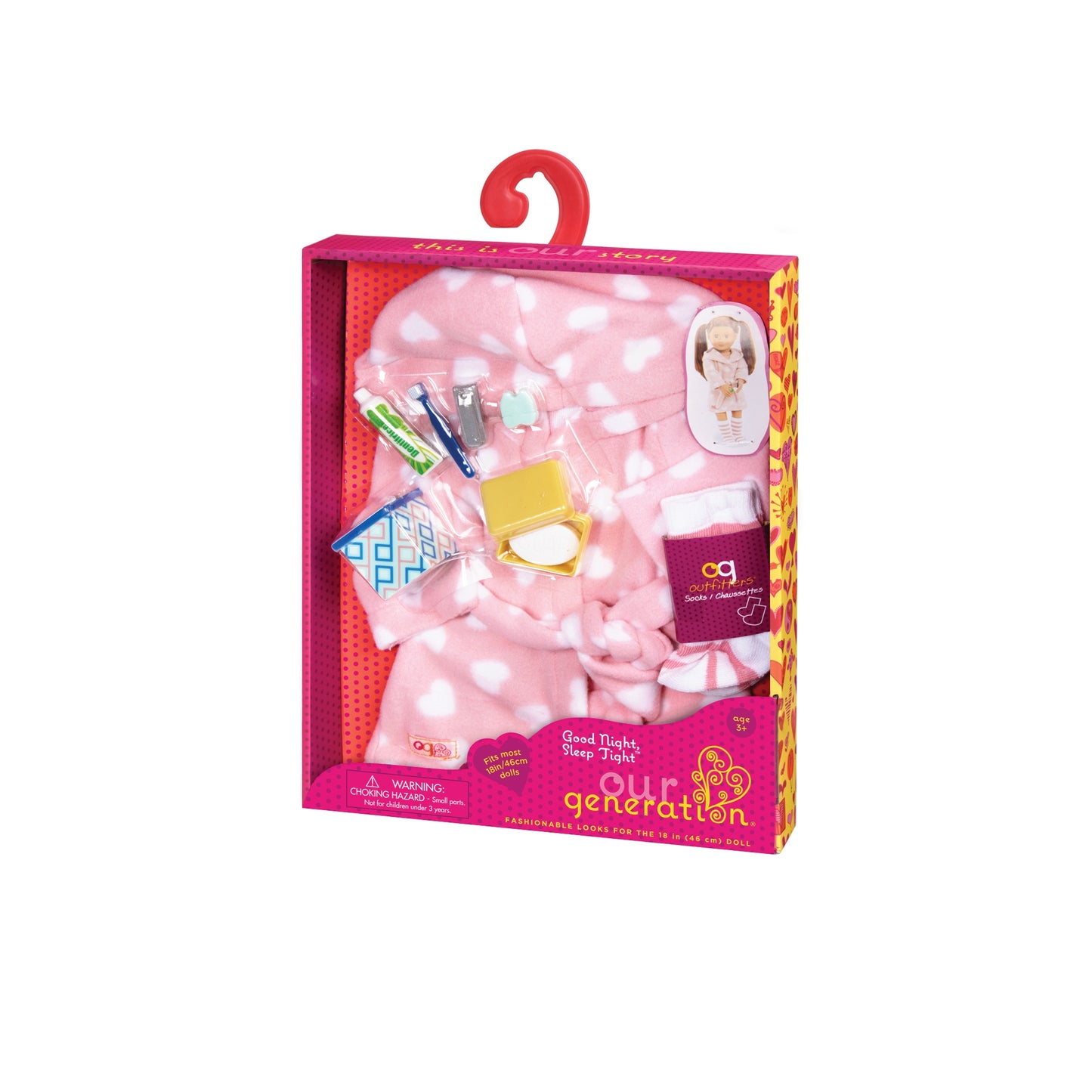 Pajama Outfit & Accessories for 18-inch Dolls