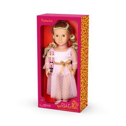 18" Ballerina Doll & Pink Nutcracker Set