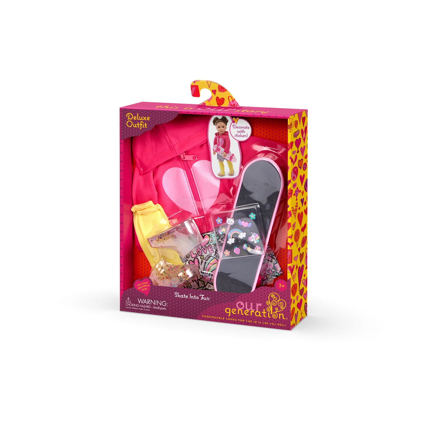 Deluxe Outfit w/ Hoodie and Skateboard