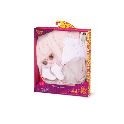 18-inch Doll Pink Faux-Fur Coat Outfit