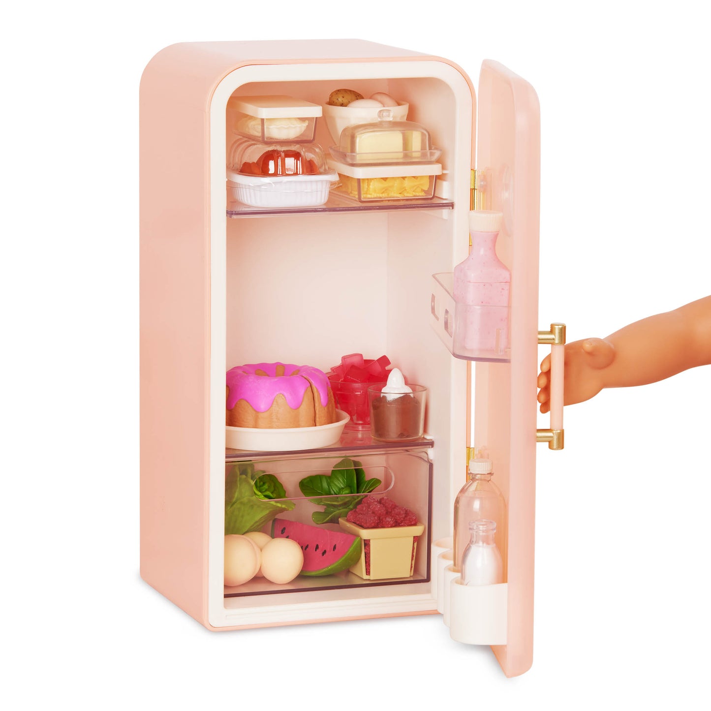 18-inch Doll Mini Fridge & Play Food Set