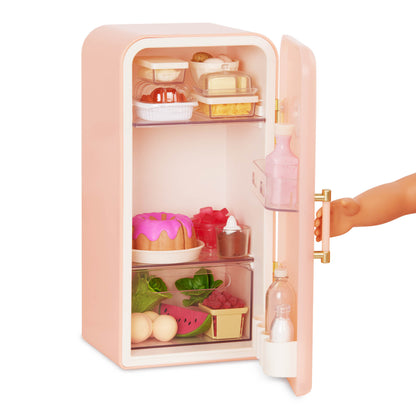 18-inch Doll Mini Fridge & Play Food Set