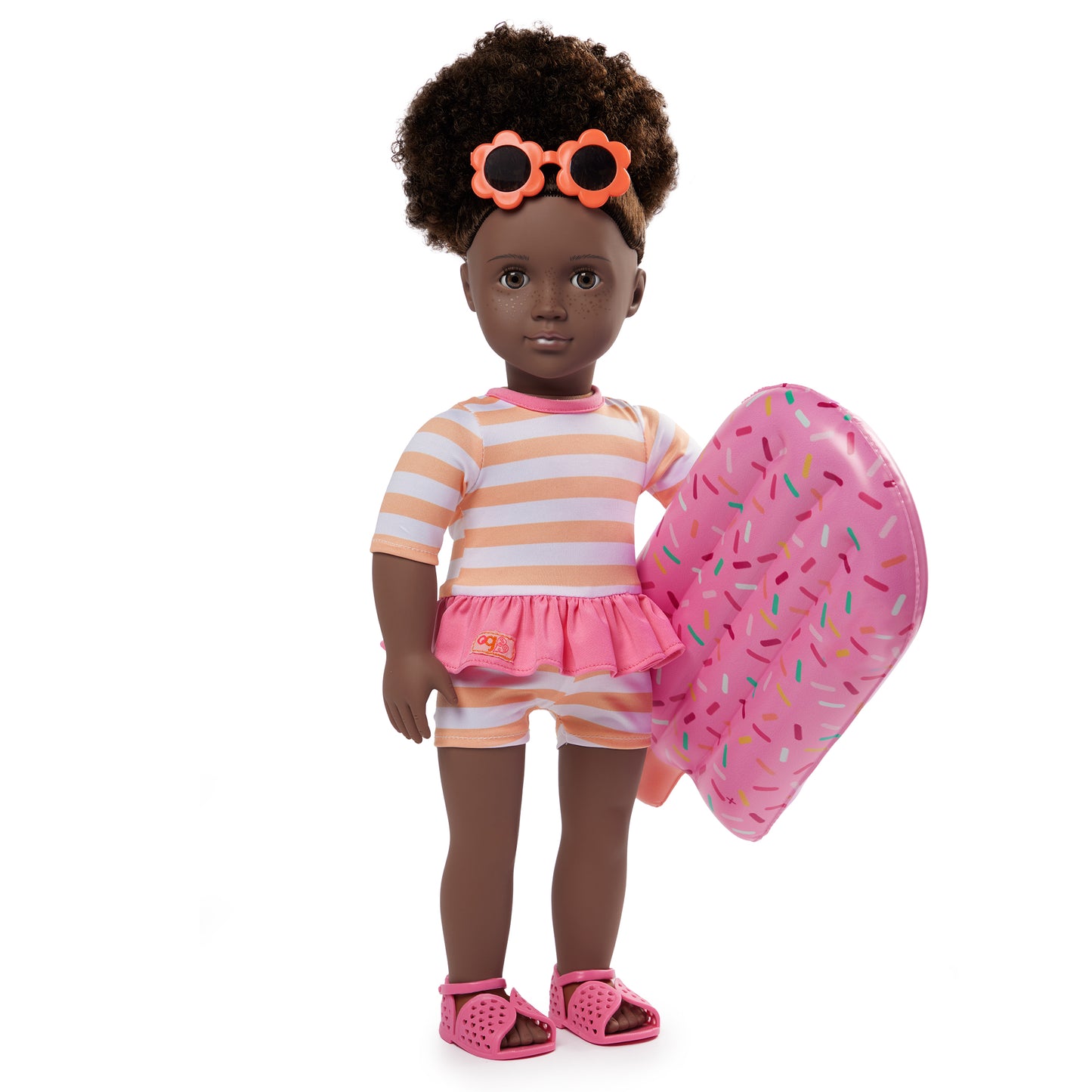 18-inch Doll with Swimsuit & Inflatable Pool Float