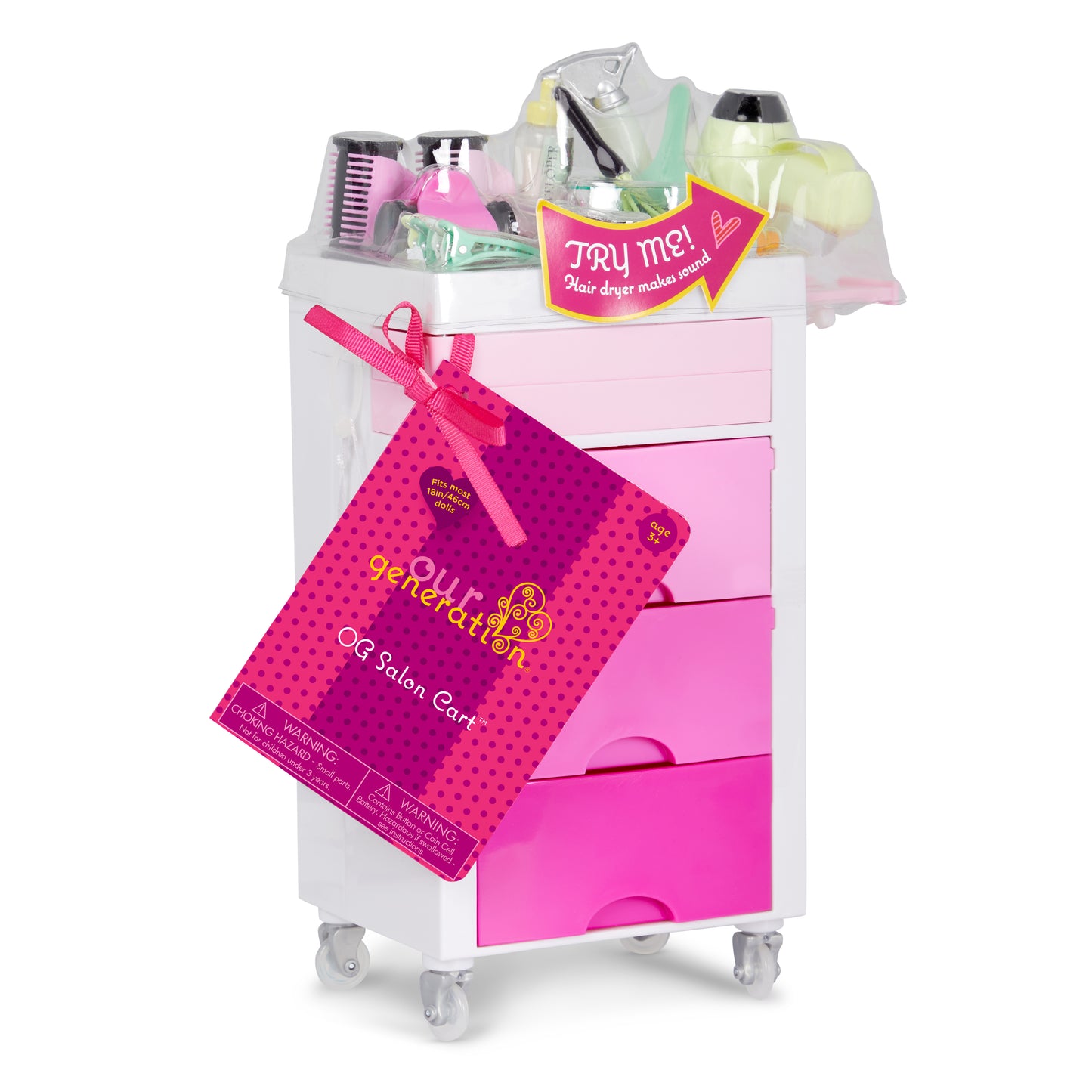 Salon Cart & Styling Set for 18-inch Dolls
