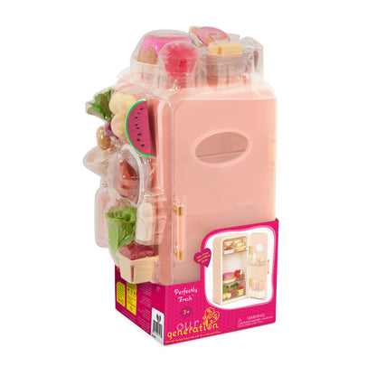 18-inch Doll Mini Fridge & Play Food Set