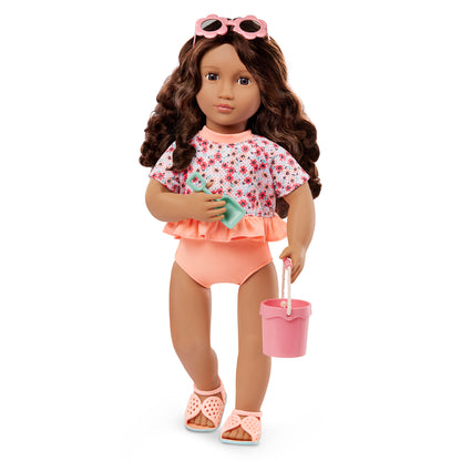 Posable 18-inch Doll & Beach Accessories