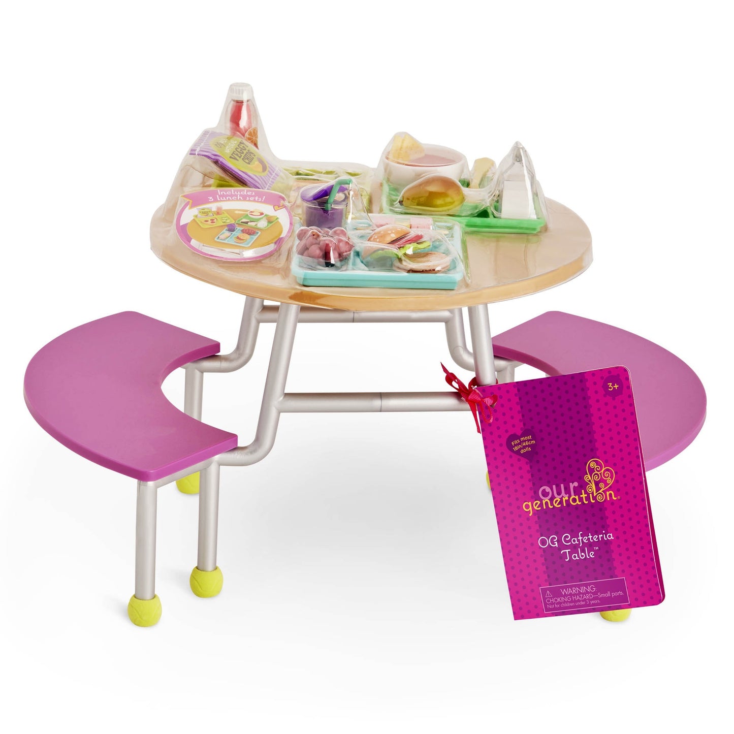 23-pc School Cafeteria Table Playset for 18-inch Dolls