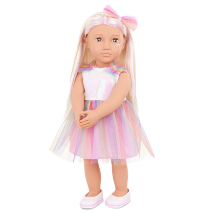18-inch Fashion Doll in Rainbow Outfit