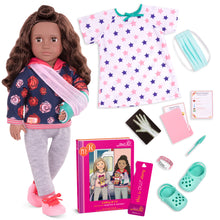 18-inch Posable Doll with Arm Cast & Book