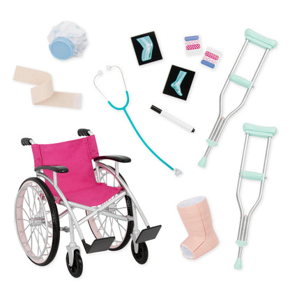 Wheelchair Accessory Set for 18-inch Dolls