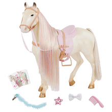 20-inch Toy Horse with Ultra-Long Rainbow Hair
