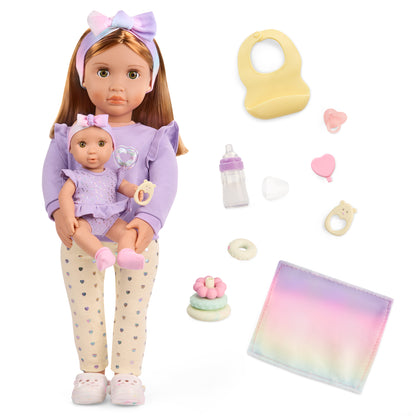 Big/Little Sister Dolls w/baby acc, Tory & Riley