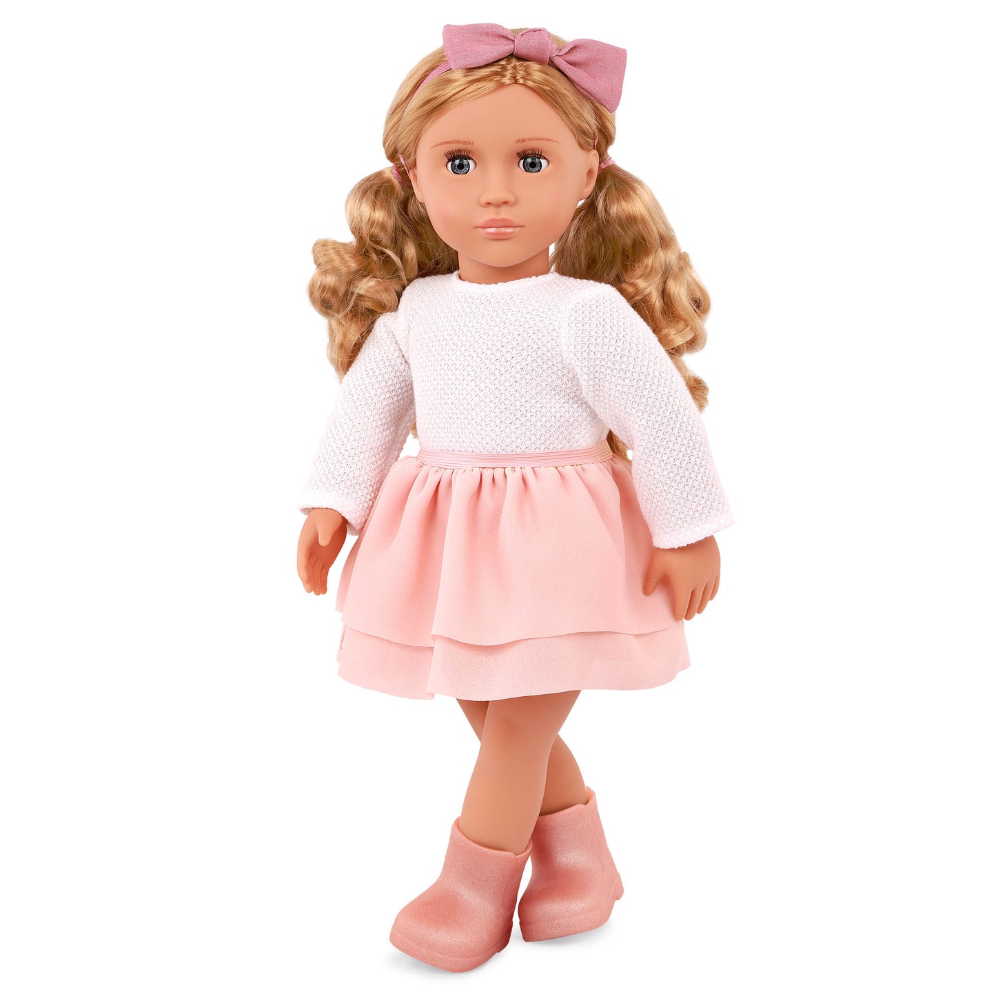 18-inch Fashion Doll with Pink Bow & Skirt Outfit