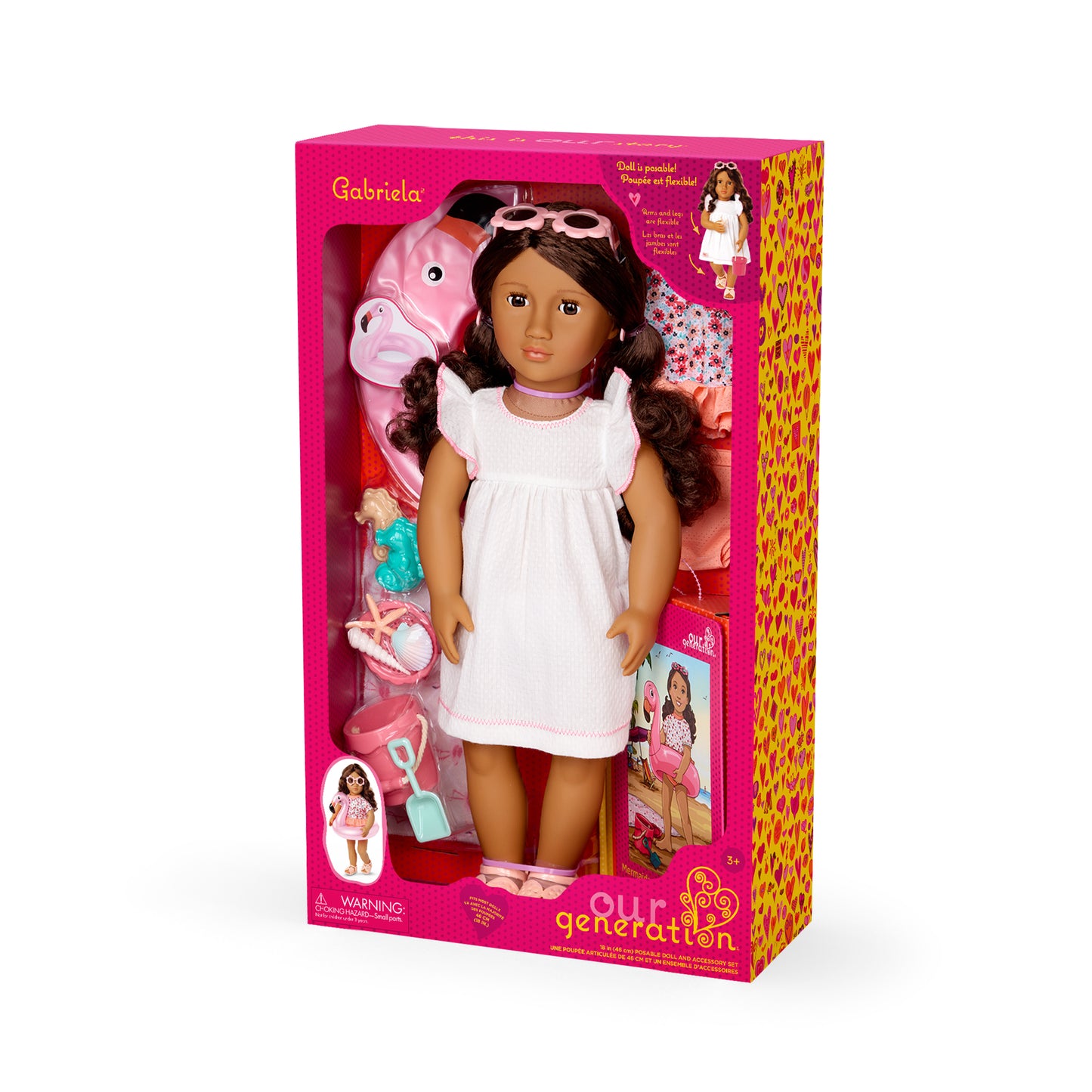 Posable 18-inch Doll & Beach Accessories