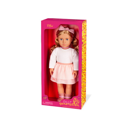 18-inch Fashion Doll with Pink Bow & Skirt Outfit