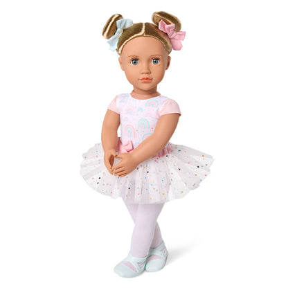18-inch Ballerina Doll in Rainbow-Print Ballet Outfit