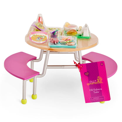 23-pc School Cafeteria Table Playset for 18-inch Dolls