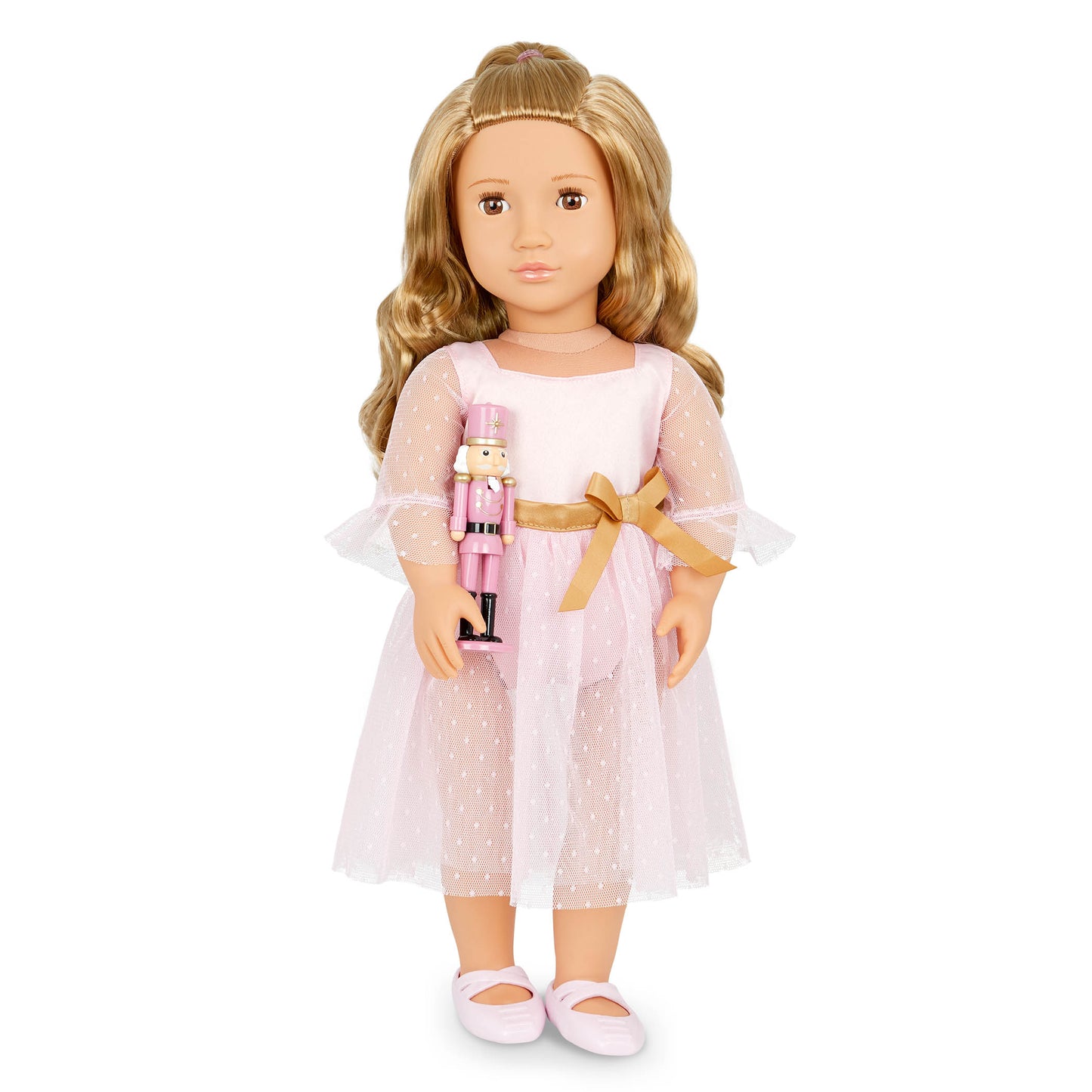 18" Ballerina Doll & Pink Nutcracker Set