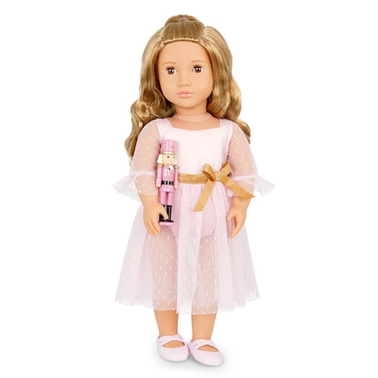 18" Ballerina Doll & Pink Nutcracker Set