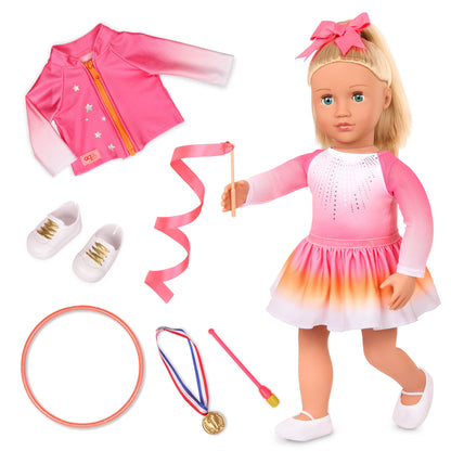 Posable 18-inch Gymnastics Doll & Accessories