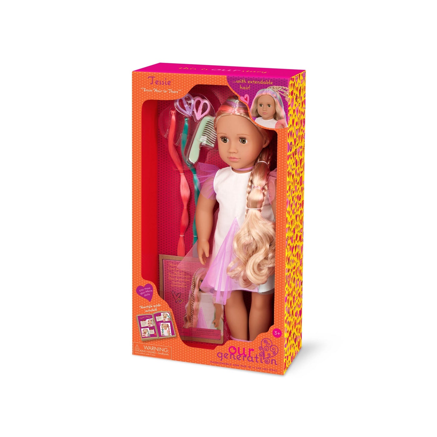18'' Hair Grow Doll with Extendable Braid