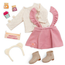 Pink Jumper Skirt Outfit & Play Food Set for 18" Dolls