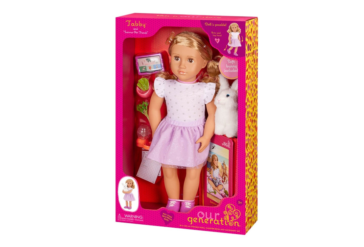 OG DELUXE DOLL & PET TABBY 18INCH DARK BLONDE