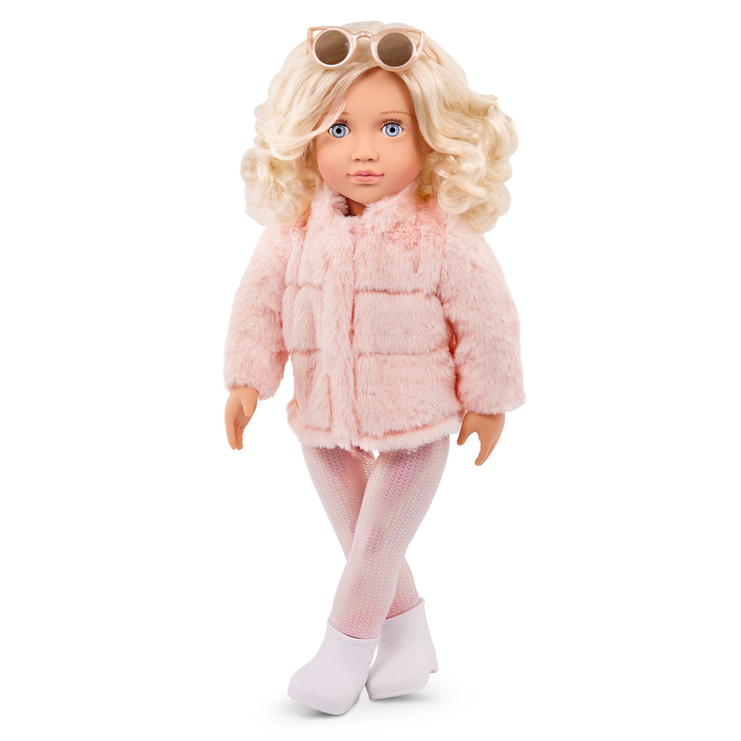 18-inch Fashion Doll with Pink Faux-Fur Coat