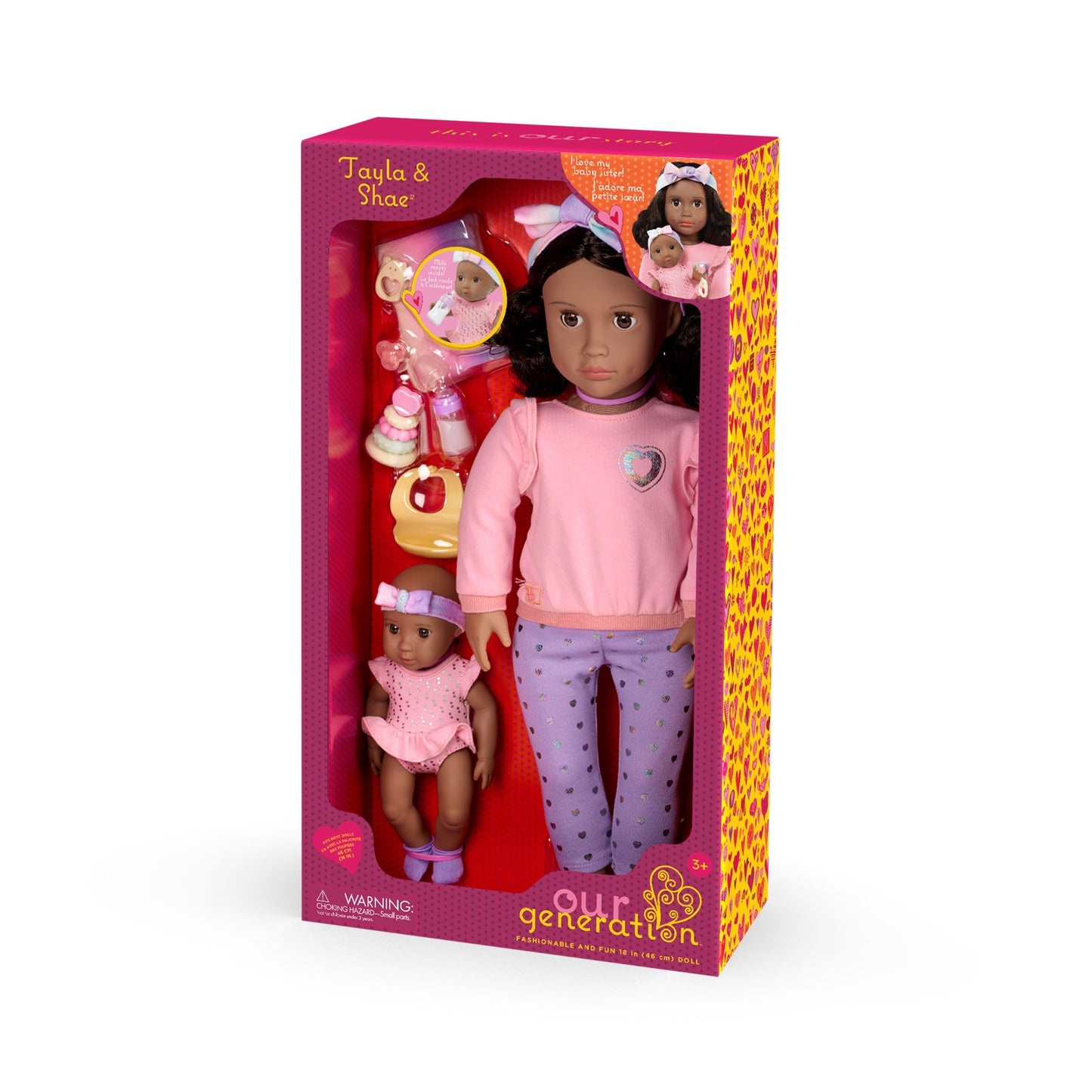 Big/Little Sister Dolls w/baby acc, Tayla & Shae