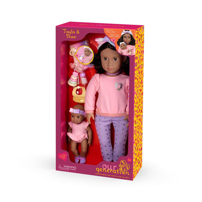 Big/Little Sister Dolls w/baby acc, Tayla & Shae