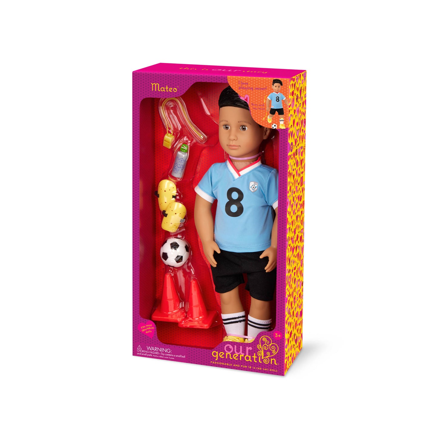 Posable 18" Boy Doll in Soccer Uniform