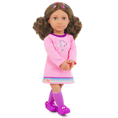 18" Doll with 50+ Stickers & Sticker Book Set
