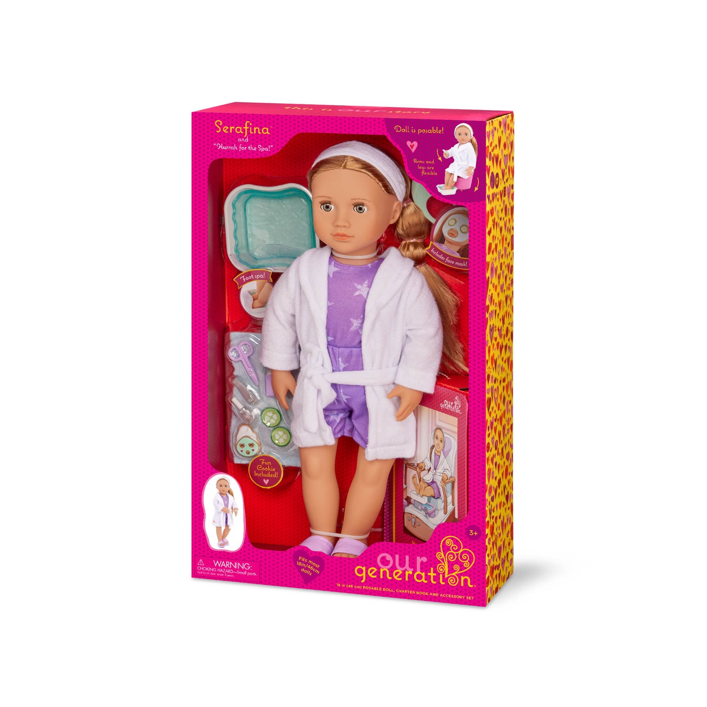Posable 18-inch Spa Day Doll & Storybook Set