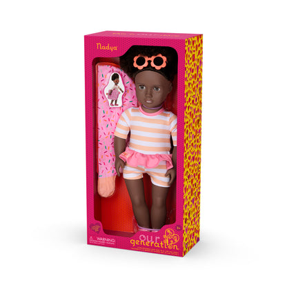 18-inch Doll with Swimsuit & Inflatable Pool Float