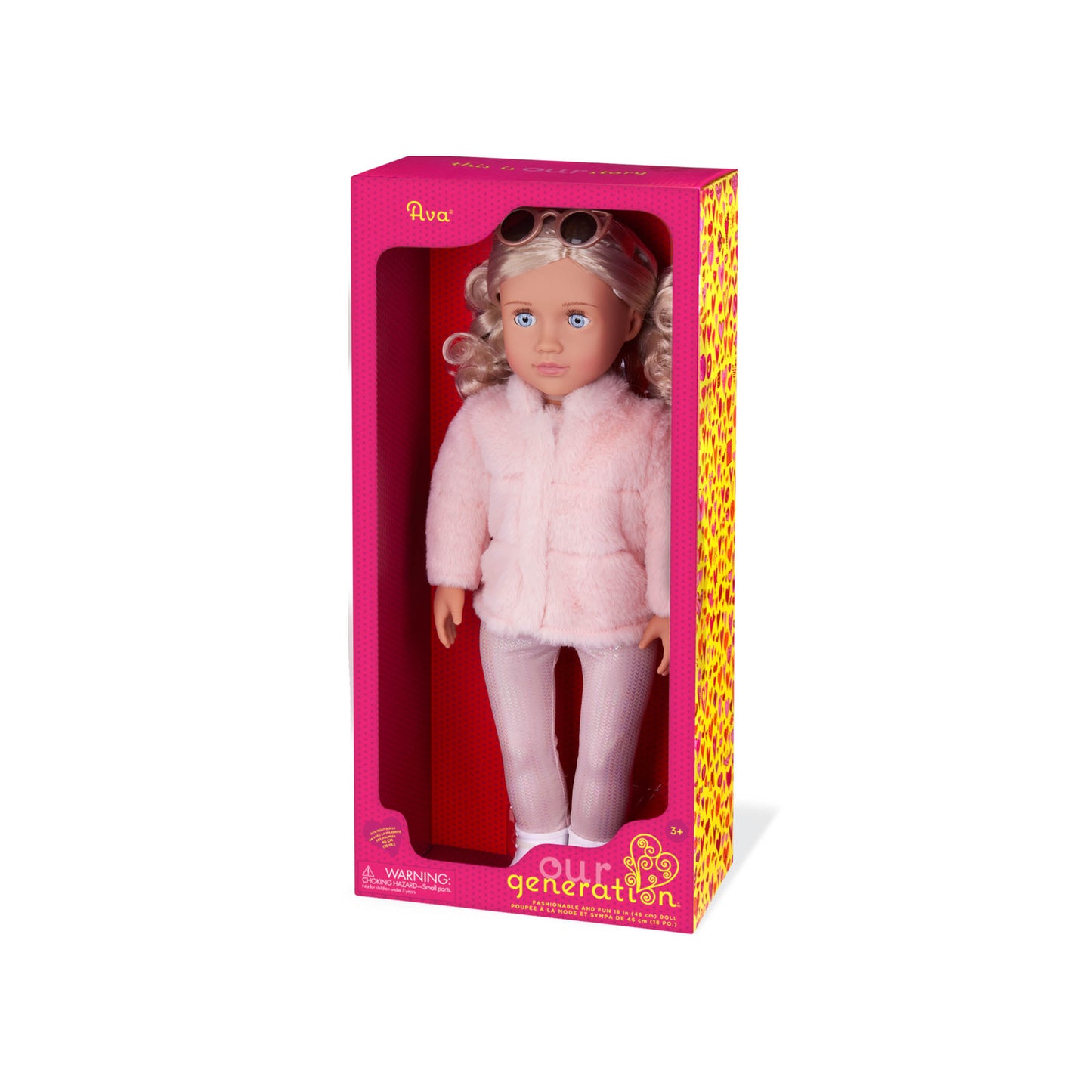 18-inch Fashion Doll with Pink Faux-Fur Coat
