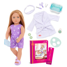 Posable 18-inch Spa Day Doll & Storybook Set
