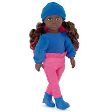 18" Fashion Doll in Blue & Pink Color Block Outfit